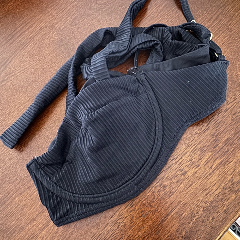 Monday Swimwear Black Ribbed Top